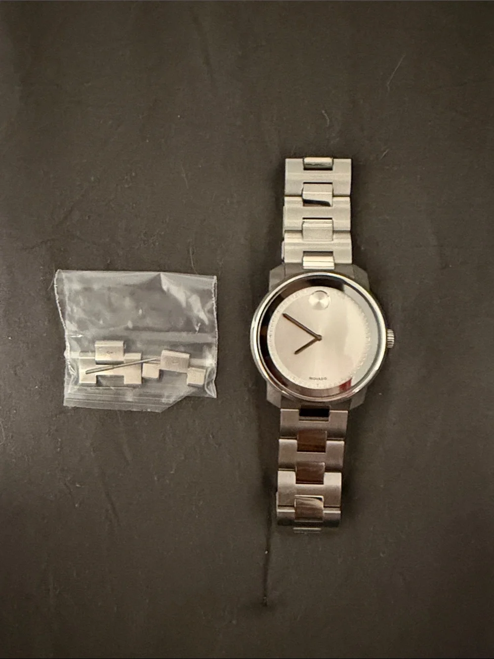 Movado Bold Quartz Silver Dial Watch